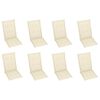 vidaXL Chaises inclinables de jardin et coussins lot de 8 Teck solide