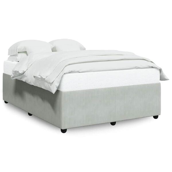 vidaXL Cadre de lit sans matelas gris clair queen velours