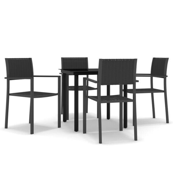 vidaXL Ensemble &agrave; manger de jardin 5 pcs Noir
