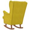 vidaXL Fauteuil &agrave; bascule &agrave; oreilles en velours jaune bois massif