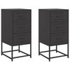 vidaXL Tables de chevet 2 pcs noir 36x39x78 cm acier