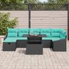 vidaXL Ensemble de canap&eacute; de jardin 8 pcs Noir polyrotin