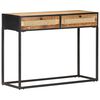vidaXL Table console 100x35x75 cm Bois de manguier et canne naturelle