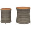 vidaXL Tables d'appoint de jardin 2 pcs dessus en bois gris poly rotin