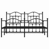 vidaXL Cadre de lit métal sans matelas avec pied de lit noir 183x213cm
