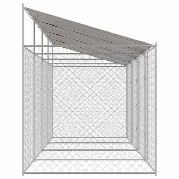 vidaXL Cage pour chien Argent 800 x 200 x 256 cm Acier galvanisé