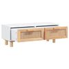 vidaXL Table basse Blanc 80x40x30 cm Bois d'ing&eacute;nierie et pin massif