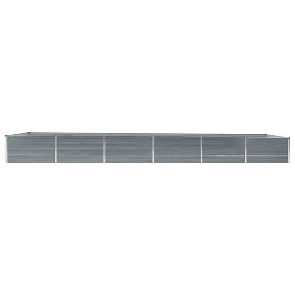 vidaXL Lit sur&eacute;lev&eacute; de jardin Acier galvanis&eacute; 480x80x45 cm Gris