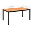 vidaXL Ensemble &agrave; manger de jardin 7 pcs noir et marron