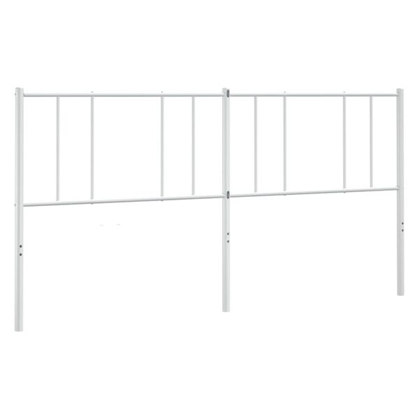 vidaXL T&ecirc;te de lit m&eacute;tal blanc 193 cm