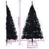 vidaXL Demi sapin de No&euml;l artificiel avec support Noir 210 cm PVC