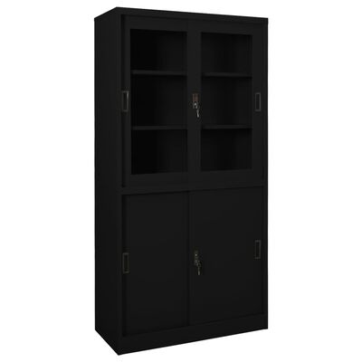 vidaXL Armoire de bureau et porte coulissante Blanc 90x40x180 cm Acier