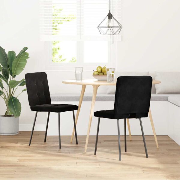 vidaXL Chaises &agrave; manger lot de 2 Noir Velours