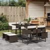 vidaXL Ensemble &agrave; manger de jardin et coussins 9 pcs marron poly rotin