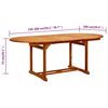 vidaXL Table de jardin (150-200)x100x75 cm Bois d'acacia massif