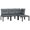 vidaXL Salon de jardin 4 pcs noir et gris r&eacute;sine tress&eacute;e