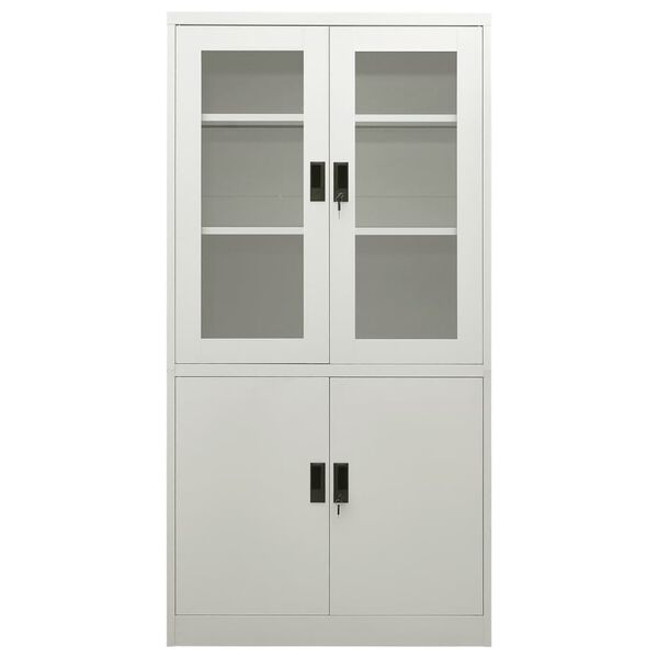 vidaXL Armoire de bureau Gris clair 90x40x180 cm Acier
