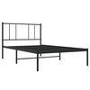 vidaXL Cadre de lit m&eacute;tal sans matelas avec t&ecirc;te de lit noir 100x200cm