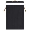 vidaXL Panier &agrave; linge avec 2 sections bambou noir 72 L