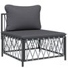 vidaXL Salon de jardin 8 pcs avec coussins anthracite acier