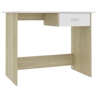 vidaXL Bureau Blanc et chêne sonoma 100 x 50 x 76 cm Aggloméré