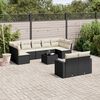 vidaXL Salon de jardin 10 pcs avec coussins noir r&eacute;sine tress&eacute;e