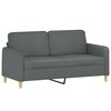 vidaXL Canap&eacute; &agrave; 2 places Gris fonc&eacute; 140 cm Tissu