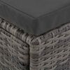 vidaXL Salon de jardin 4 pcs avec coussins R&eacute;sine tress&eacute;e Gris