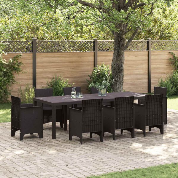 vidaXL Table de Jardin Marron 250 x 100 x 73 cm polyrotin