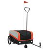 vidaXL Remorque de v&eacute;lo noir et orange 45 kg fer