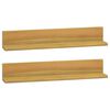 vidaXL &Eacute;tag&egrave;res murales 2 pcs 60x10x10 cm Bois de teck massif
