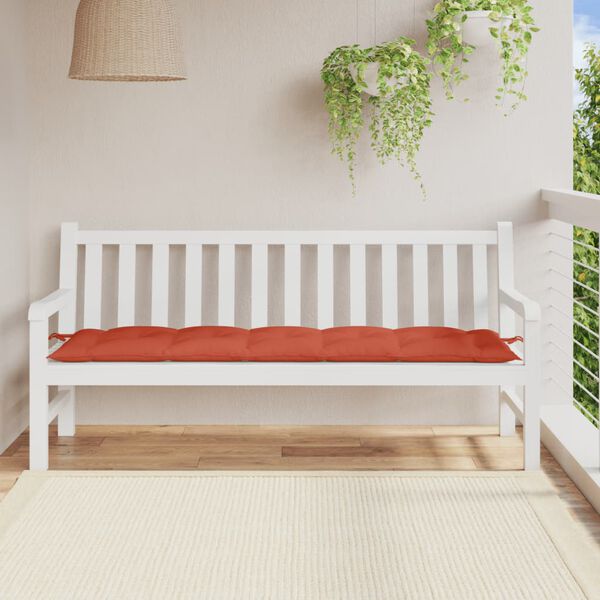vidaXL Coussin de banc de jardin rouge m&eacute;lang&eacute; 180x50x7 cm tissu