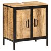vidaXL Armoire lavabo de salle de bain bois massif de manguier et fer