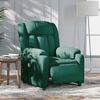 vidaXL Fauteuil inclinable de massage &eacute;lectrique vert fonc&eacute; tissu