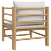 vidaXL Canapé de jardin avec coussins gris clair bambou