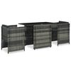 vidaXL Ensemble de bistro 3 pcs avec coussins R&eacute;sine tress&eacute;e Gris
