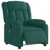 vidaXL Fauteuil inclinable de massage &eacute;lectrique vert fonc&eacute; tissu