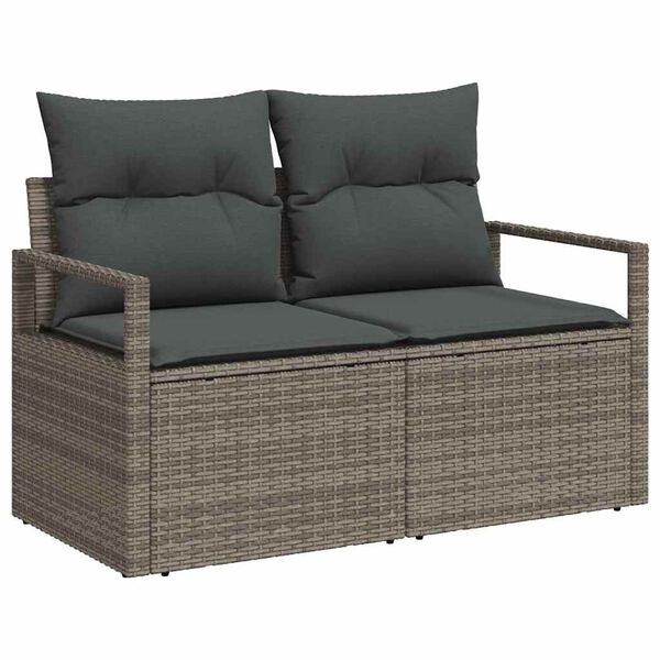 vidaXL Ensemble de salle &agrave; manger pour jardin 6 pcs Gris et marine