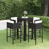 vidaXL Ensemble de bar de jardin 5 pcs et coussins R&eacute;sine tress&eacute;e Noir