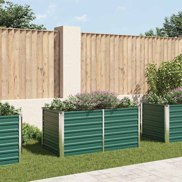 vidaXL Jardini&egrave;re 160 x 80 x 77 cm Acier galvanis&eacute; Vert
