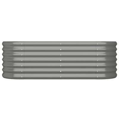 vidaXL Lit surélevé de jardin Acier enduit de poudre 114x40x36 cm gris