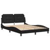 vidaXL Cadre de lit sans matelas Zadar noir 137x190 cm similicuir