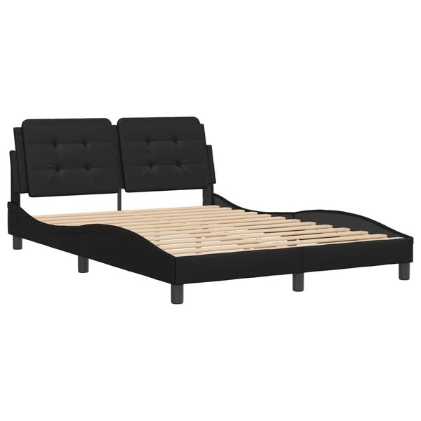 vidaXL Cadre de lit sans matelas Zadar noir 137x190 cm similicuir