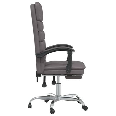 vidaXL Fauteuil de massage inclinable de bureau gris similicuir