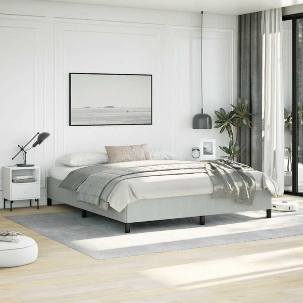 vidaXL Cadre de lit sans matelas gris clair California velours