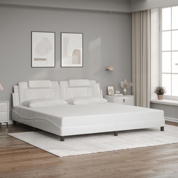 vidaXL Cadre de lit Viana sans matelas blanc 193x203 cm similicuir