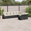 vidaXL Salon de jardin 9 pcs avec coussins noir r&eacute;sine tress&eacute;e