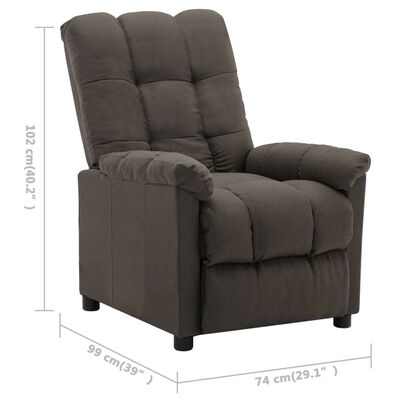 vidaXL Fauteuil inclinable électrique taupe tissu