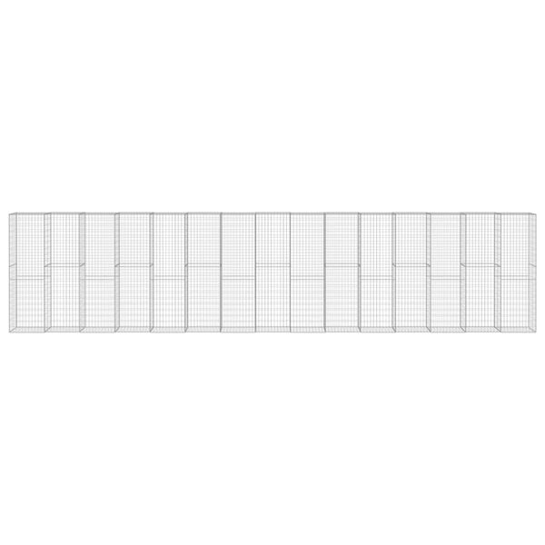 vidaXL Mur &agrave; gabion avec couvercles Acier galvanis&eacute; 900x50x200 cm