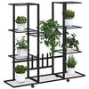 vidaXL Jardini&egrave;re avec roues 94,5x24,5x91,5 cm Noir Fer